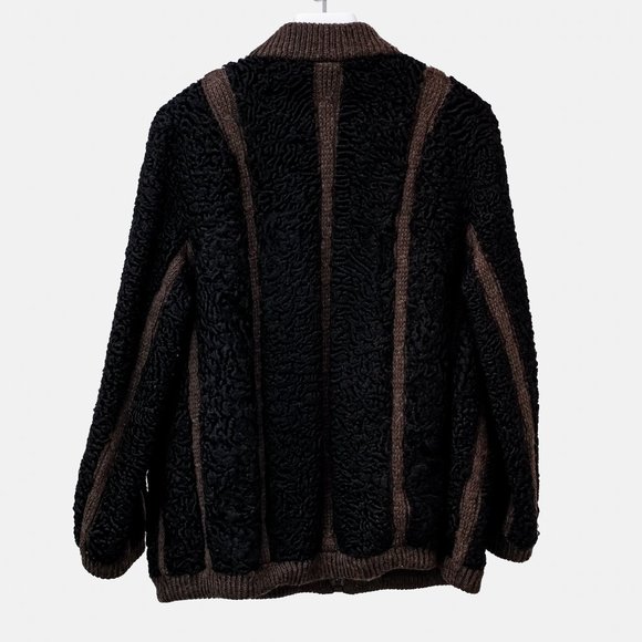 Morgner Black and Brown Persian Lamb Bomber Jacket - Picture 3 of 9